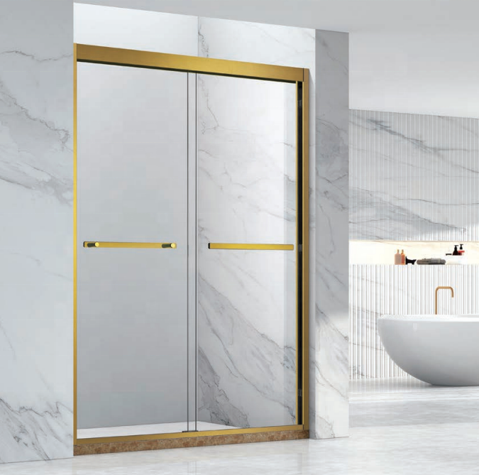 SHOWER DOOR 60X71 BRUSHED GOLD